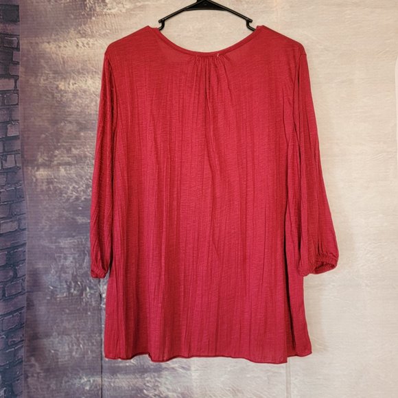 Maroon Boho Blouse Brand New Size Large - Picture 3 of 4